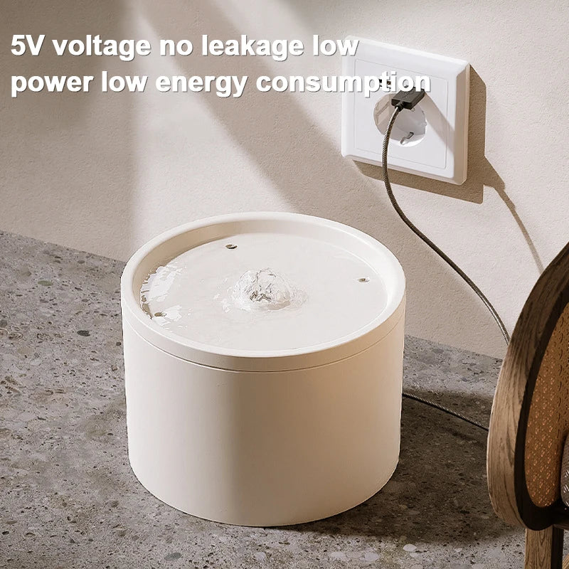 Keramik-Trinkbrunnen 1,5 l – Leise, USB, mit Aktivkohlefilter, Weiß