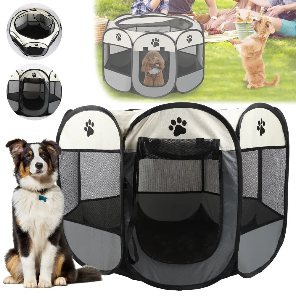 PETSFERA – Faltbarer achteckiger Haustierkäfig & Zelt
