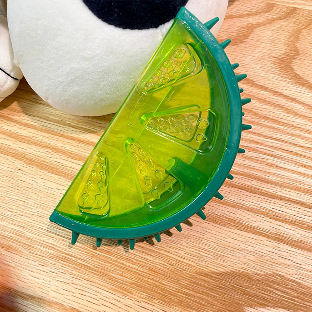 Kühlbares Hundespielzeug aus Gummi – gefrierbares Fruchtmotiv, 10 cm