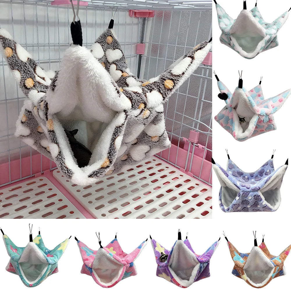 SnuggleNest Doppellagige Plüsch-Hängematte für Nager