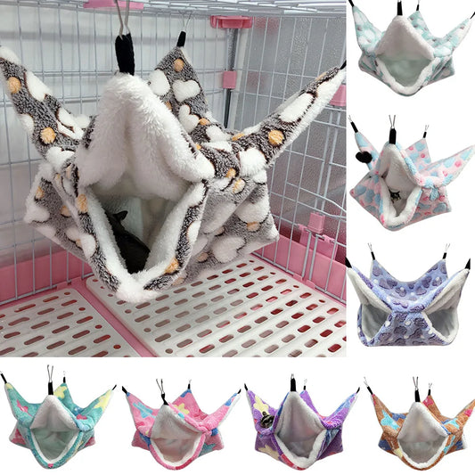 SnuggleNest Doppellagige Plüsch-Hängematte für Nager