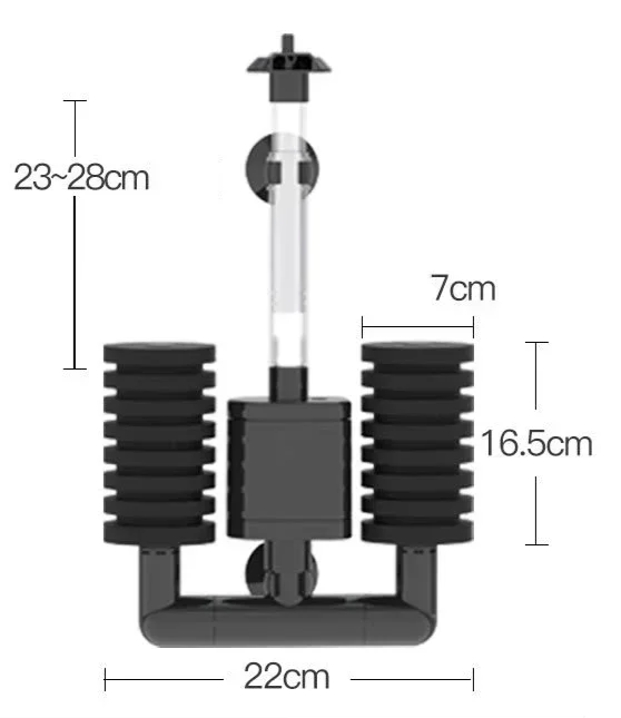 AquaSilent Leiser Aquariumfilter | Biochemischer Schwammfilter für Fischbecken & Garnelenbecken