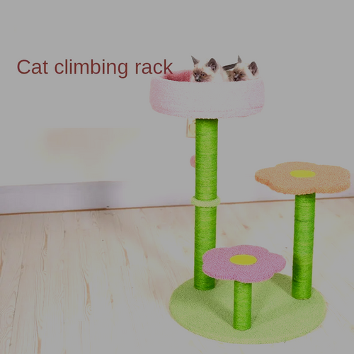 KlimPaws BloomNest Kratzbaum mit Sprungplattform und blütenförmigem Katzennest