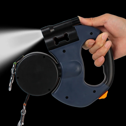 DuoWalk 3M Automatische Hundeleine mit Taschenlampe und Kotbeutelhalter