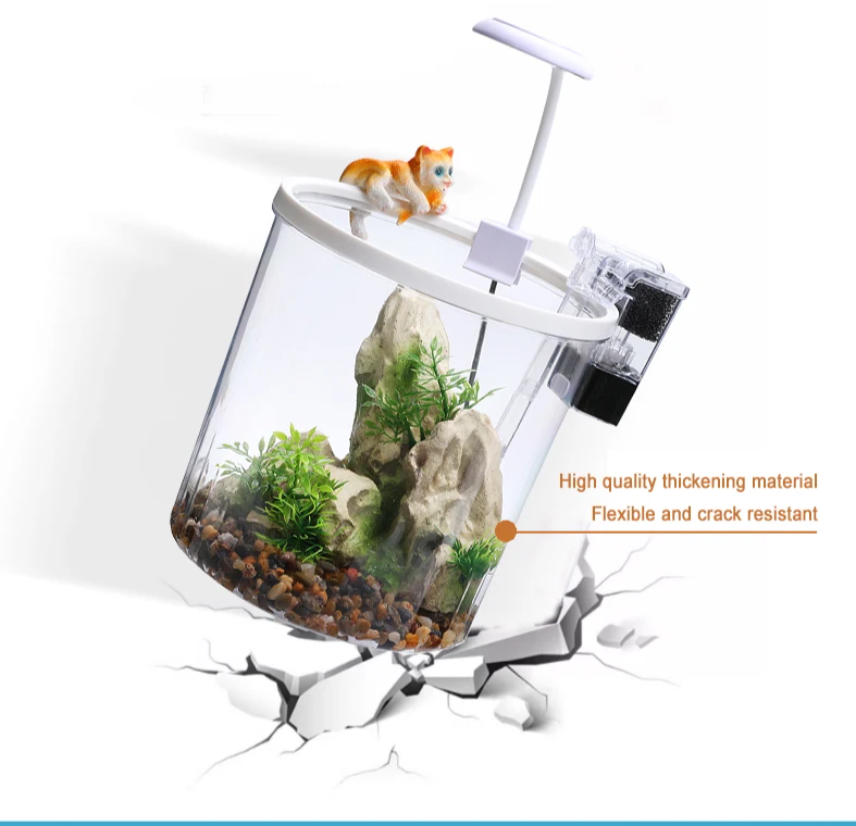 EcoFlow Kleines rundes Aquarium mit sauerstoffreichem Wasser
