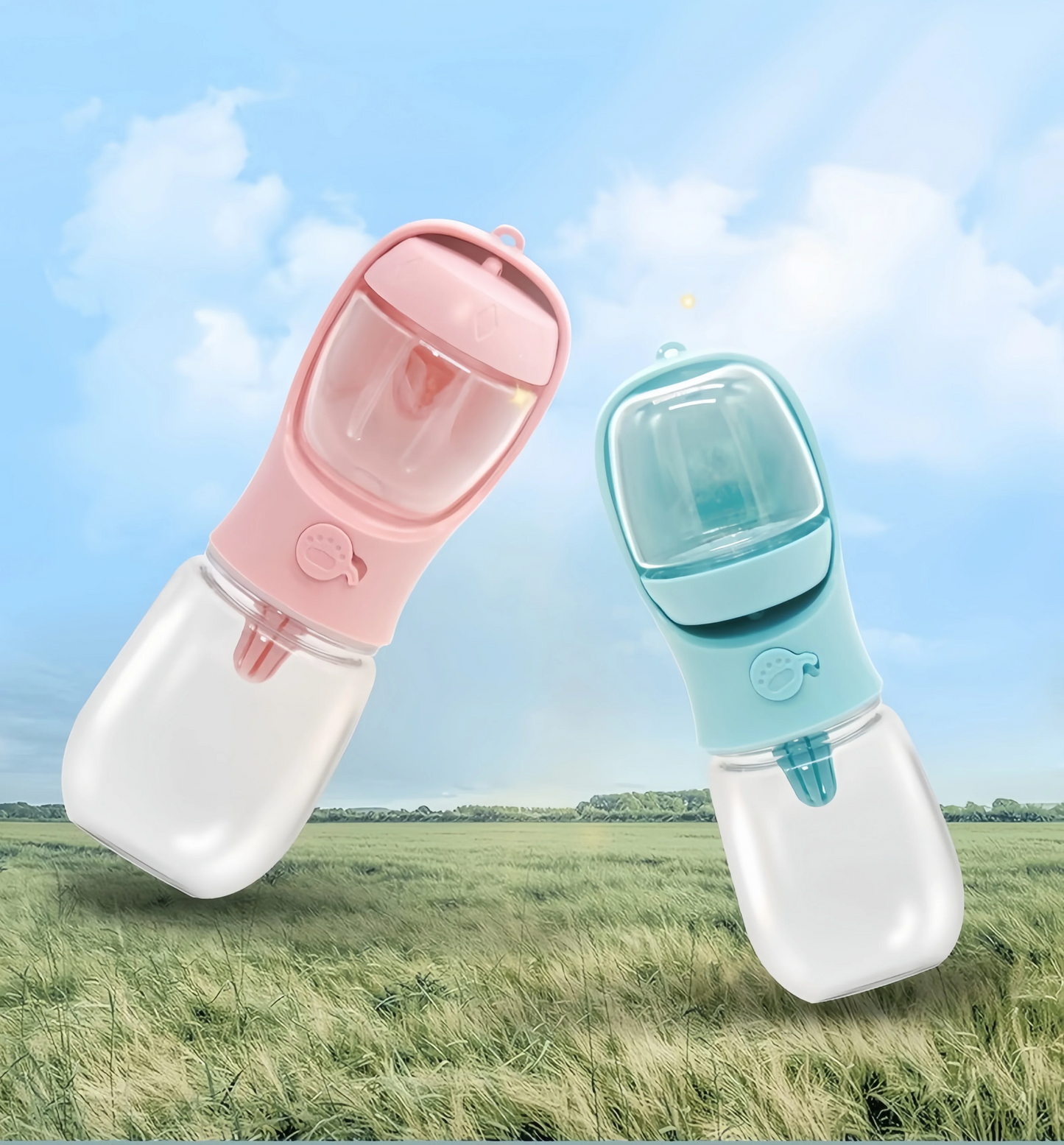 DUOPET 2-in-1 Tragbare Trinkflasche & Lebensmittelbehälter