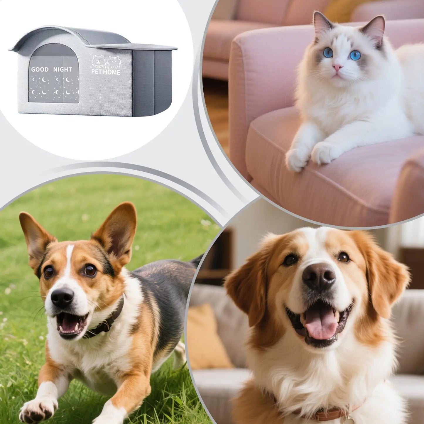 ThermaKool Faltbares, isolierendes Katzenhaus – 2-in-1: Kühlen & Wärmen mit Kühlakkus & Wendematratze