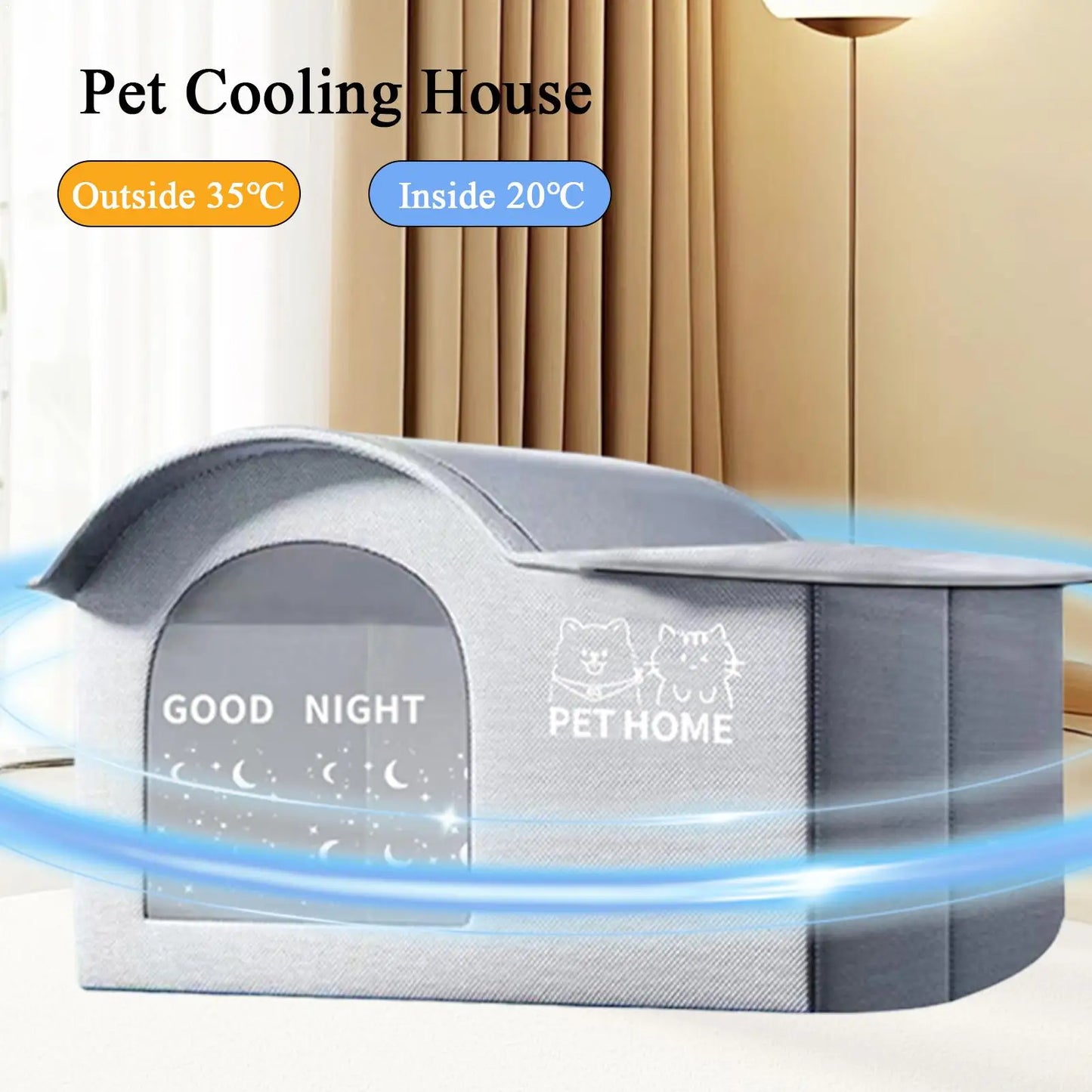 ThermaKool Faltbares, isolierendes Katzenhaus – 2-in-1: Kühlen & Wärmen mit Kühlakkus & Wendematratze